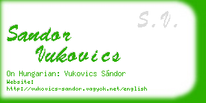 sandor vukovics business card